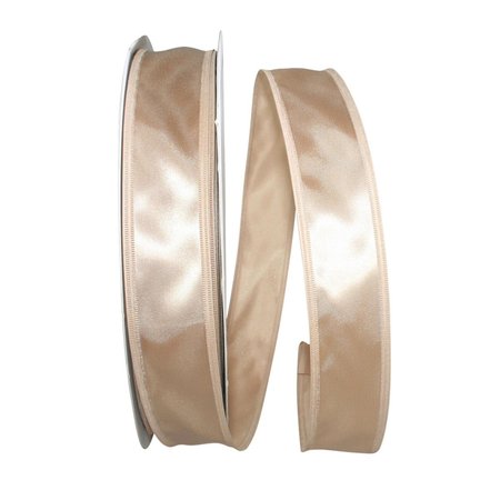 RELIANT RIBBON 10.5 in. 100 Yards Dyna Satin EZ Wired Edge Ribbon, Champagne 5102W-901-09C